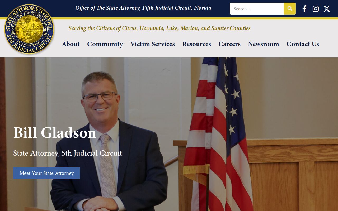 Fifth Judicial Circuit State Attorney website serving Citrus County criminal cases