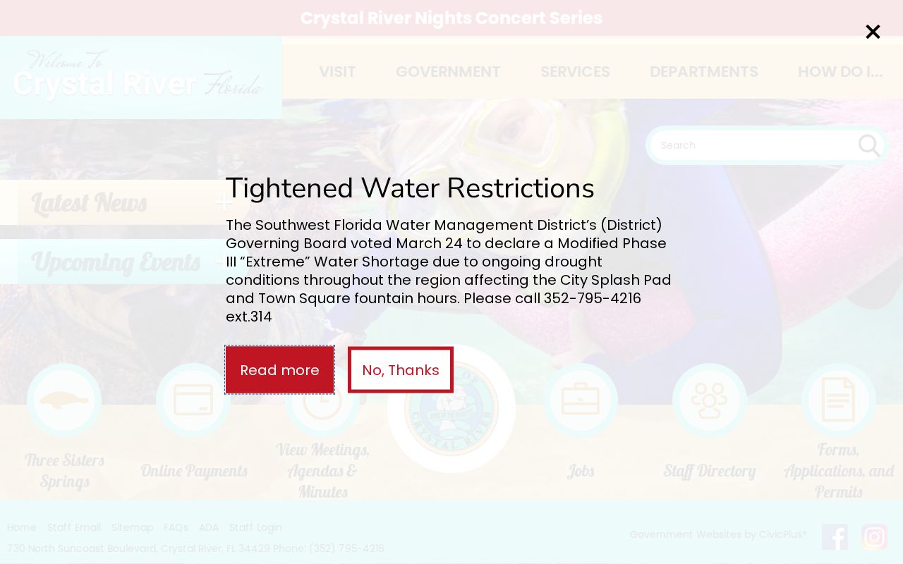 Official City of Crystal River website