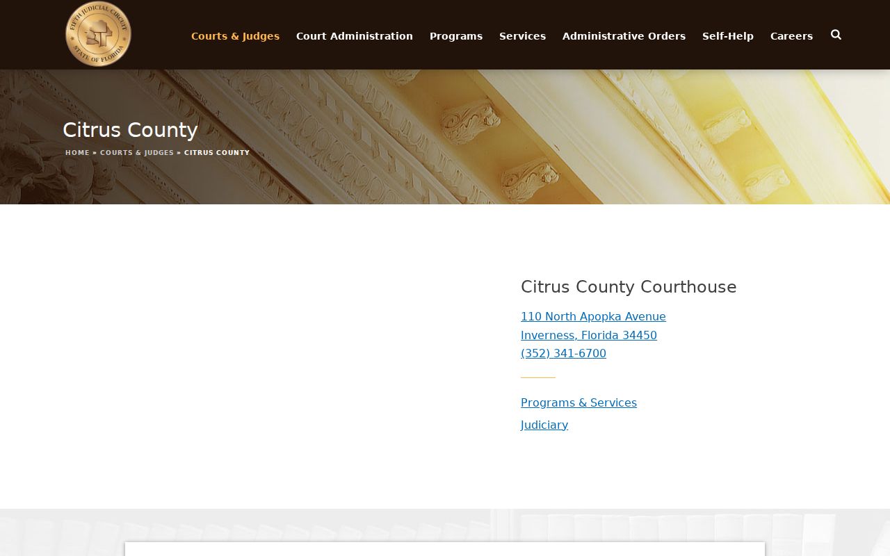 Citrus County courthouse criminal records information